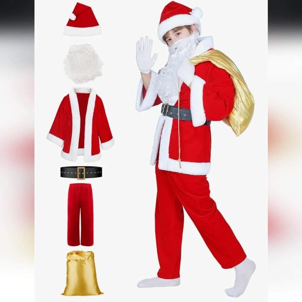Kids Santa Claus Costume Set - Red and White NWT
